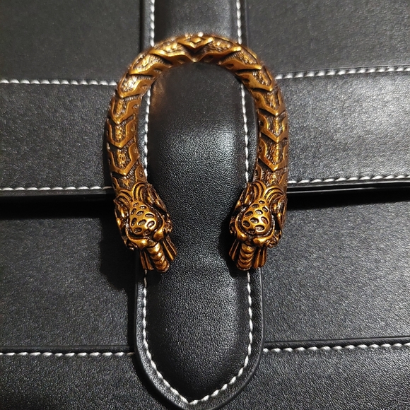 Designer Dionysus style purse NWOT bamboo and bronze trim - Picture 6 of 7